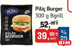 B GRİLL PİLİÇ BURGER 300 G B GRİLL PİLİÇ BURGER 300 G